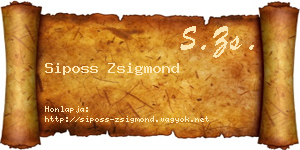 Siposs Zsigmond névjegykártya